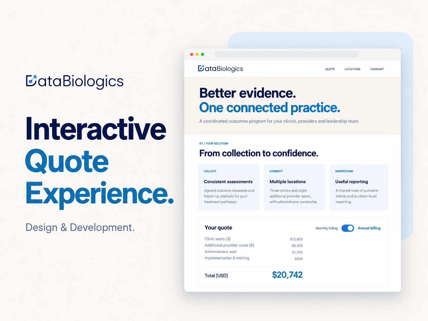 DataBiologics interactive quote design
